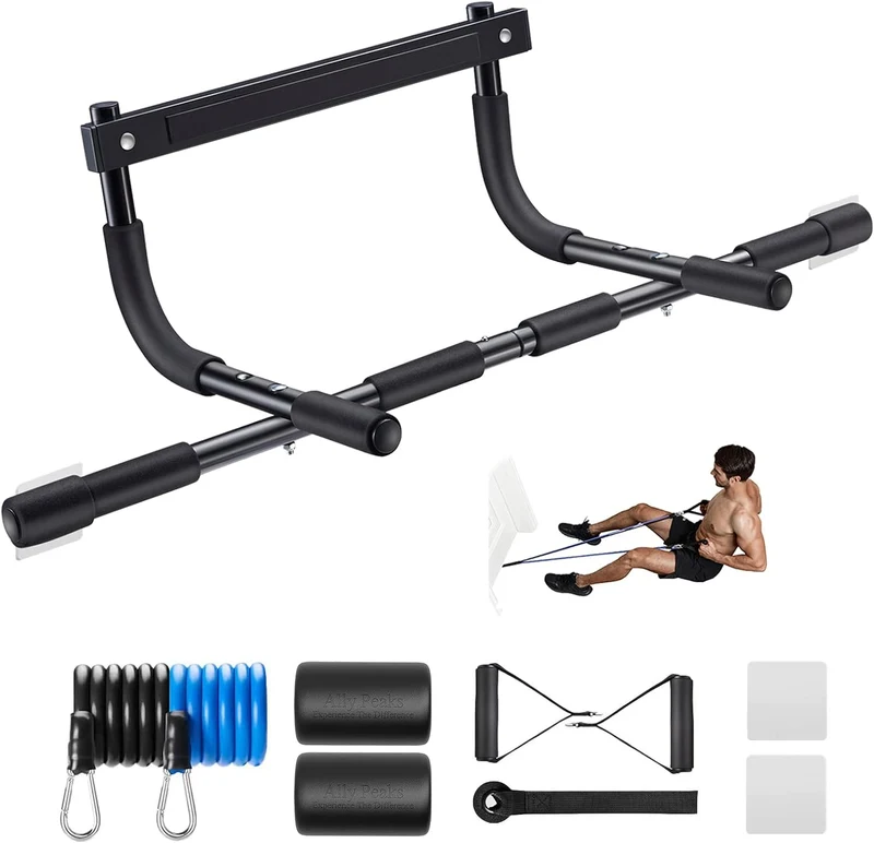 Ally Peaks Home Pull Up Bar, Heavy Duty Doorway Gym Bar With 3 Grip Positions, 440 Lb Capacity