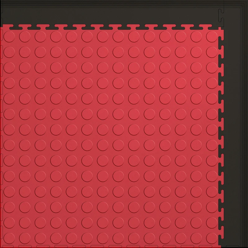Coin Top Gym Mat 8' x 6' Interlocking 5mm Anti-Fatigue Antimicrobial Vinyl Tiles
