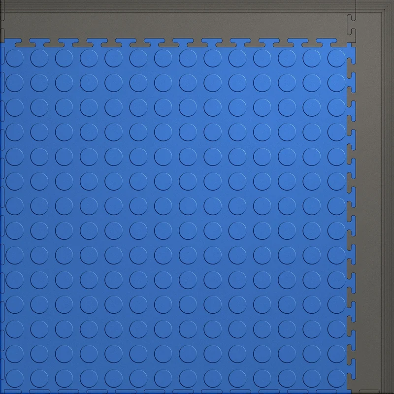Coin Top Gym Mat 8' x 6' Interlocking 5mm Anti-Fatigue Antimicrobial Vinyl Tiles