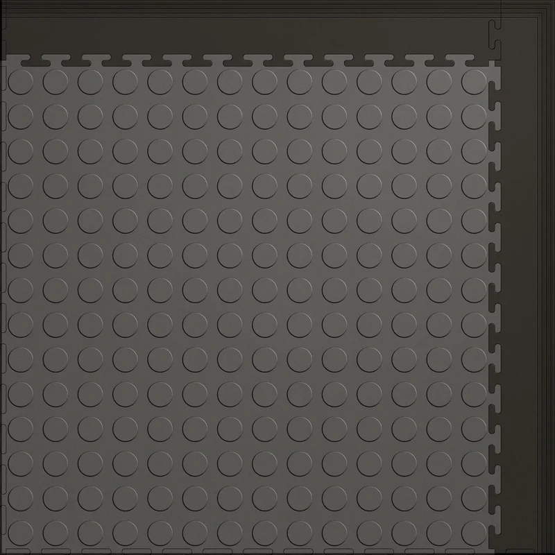 Coin Top Gym Mat 8' x 6' Interlocking 5mm Anti-Fatigue Antimicrobial Vinyl Tiles
