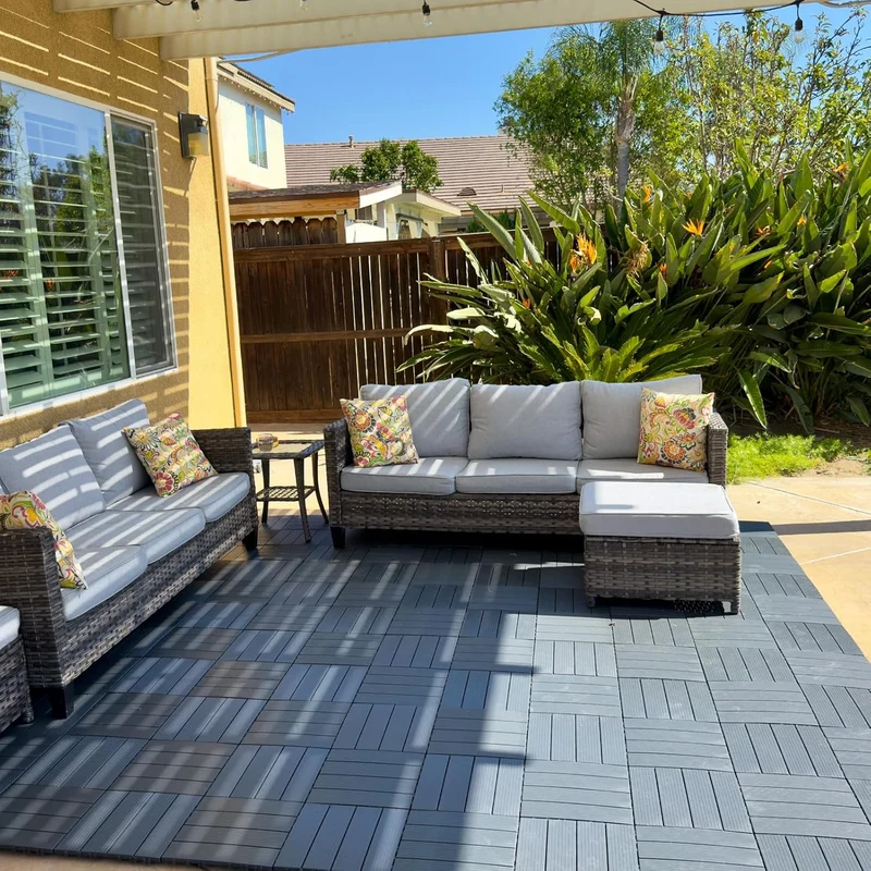 Interlocking Deck Tiles, 36-Piece 12” x 12” Outdoor Waterproof Slip-Resistant Flooring