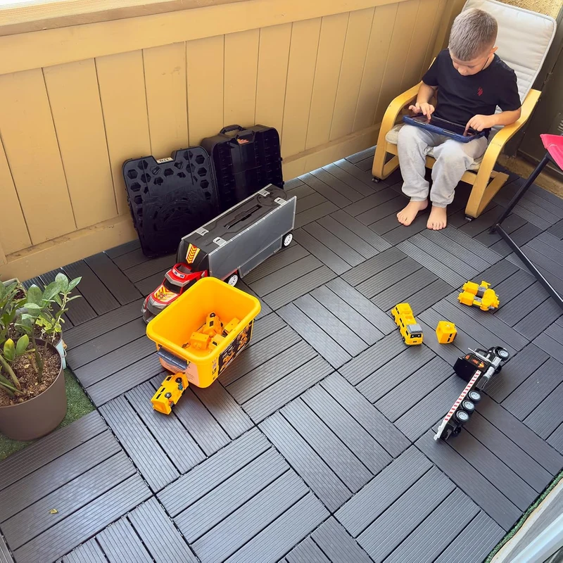 Interlocking Deck Tiles, 36-Piece 12” x 12” Outdoor Waterproof Slip-Resistant Flooring