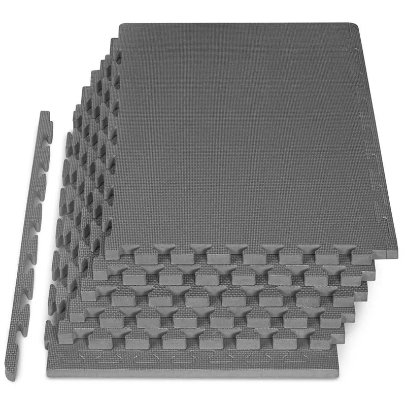 Exercise Foam Mats, 1-Inch EVA Puzzle Tiles, Non-Slip Gym Flooring, 24/72 Sq. Ft.