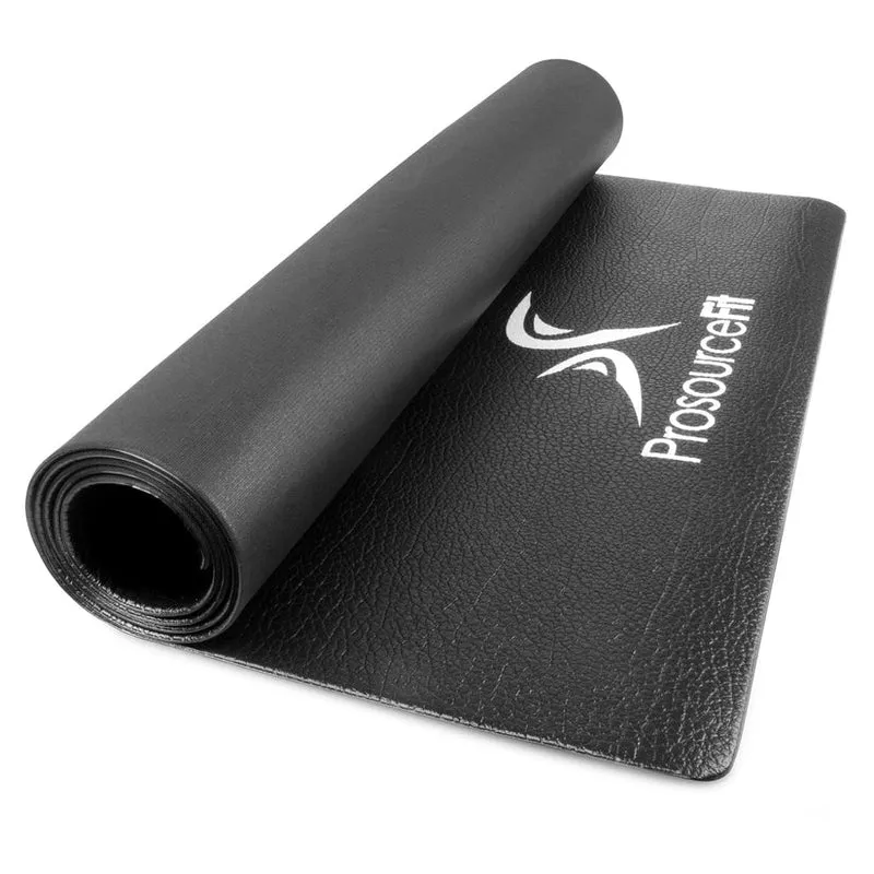 ProsourceFit Treadmill Floor Mat, 4mm Non-Slip PVC Equipment Protector, Black