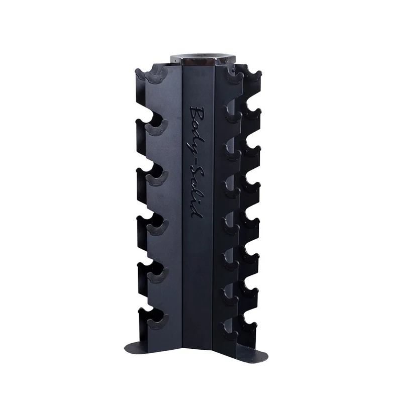 Body-Solid 3-Side Vertical Dumbbell Rack For 10 Pairs Of 5-50 Lb Iron Hex Dumbbells
