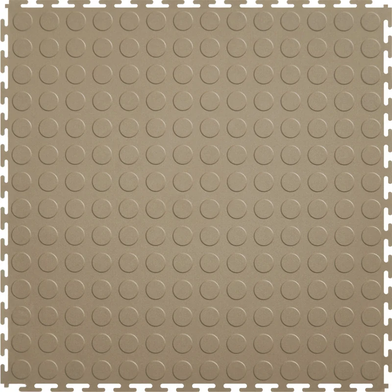 Coin Top Garage Tiles – Interlocking PVC Coin Pattern Floating Floor, 20.5-Inch, 5mm