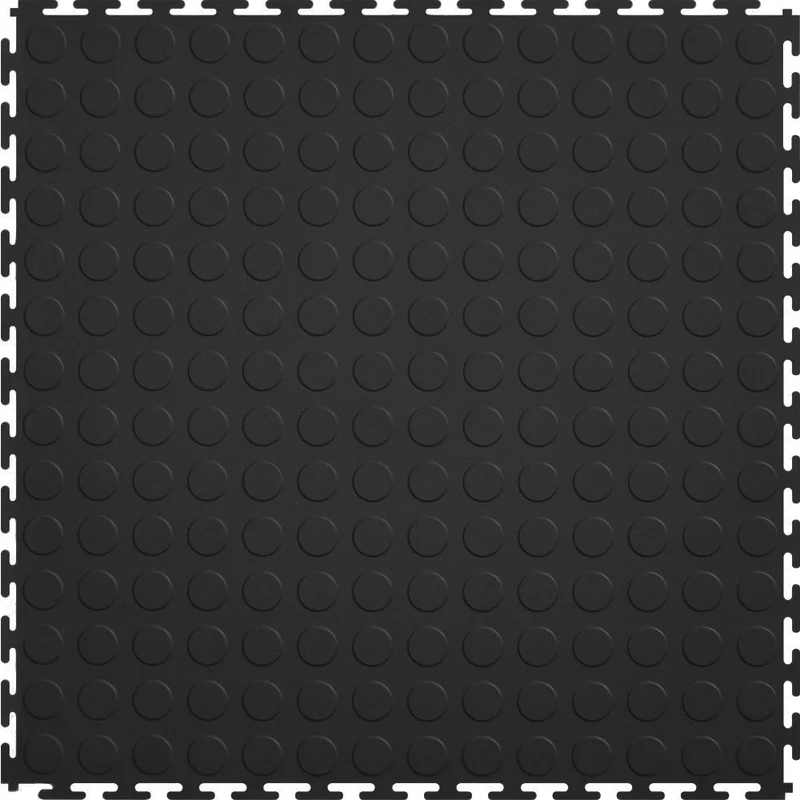 Coin Top Garage Tiles – Interlocking PVC Coin Pattern Floating Floor, 20.5-Inch, 5mm