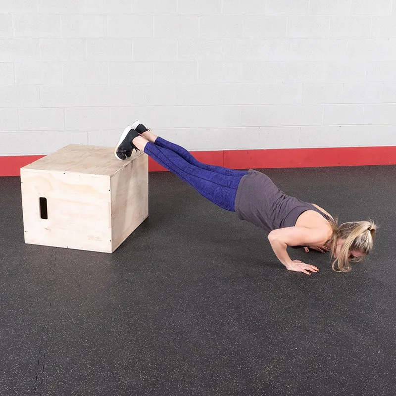 Body-Solid 3 Way Plyo Box, Multi-Height 20 x 24 x 30-Inch Wood Jump Training Box