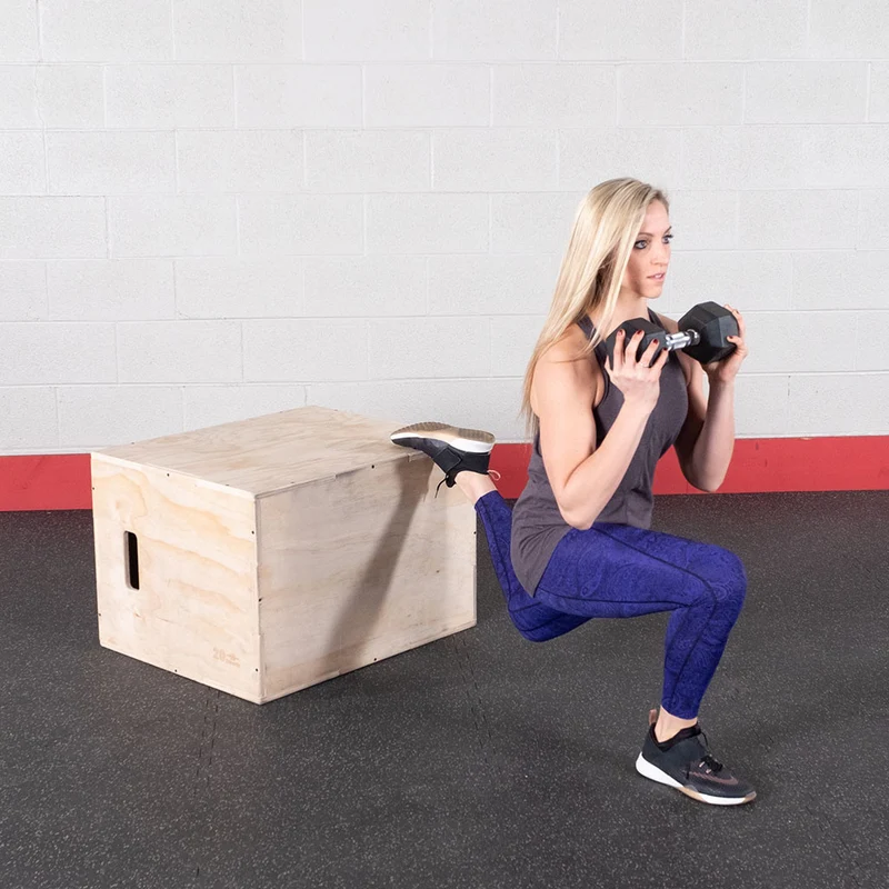 Body-Solid 3 Way Plyo Box, Multi-Height 20 x 24 x 30-Inch Wood Jump Training Box
