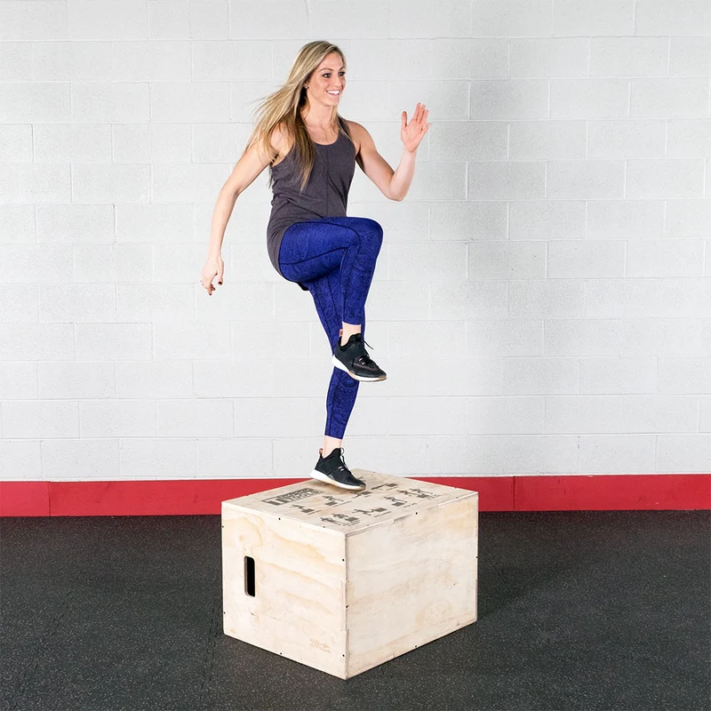 Body-Solid 3 Way Plyo Box, Multi-Height 20 x 24 x 30-Inch Wood Jump Training Box