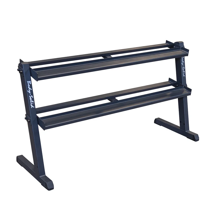 Body-Solid 60 Inch Dumbbell Rack – 30-Pair Steel Weight Storage With Angled Trays