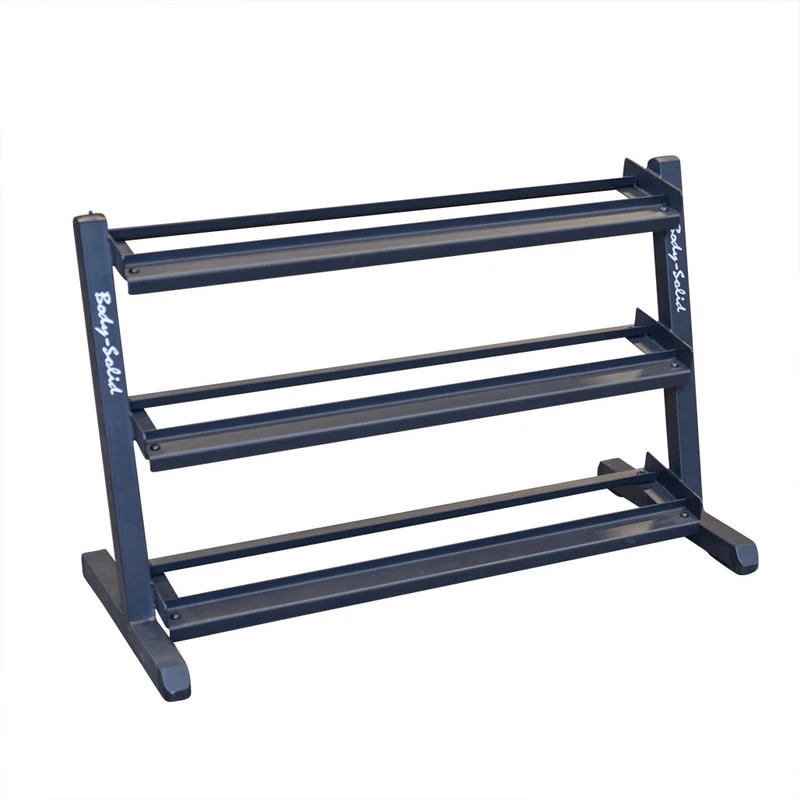 Body-Solid 3 Tier Dumbbell Rack, 48-Inch Heavy-Duty Storage With Offset Shelves