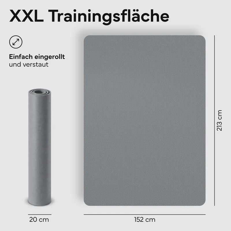 Laufbandmatte - Bodenschutz für Fitnessgeräte und Laufbänder XXL – Grau | B-Ware