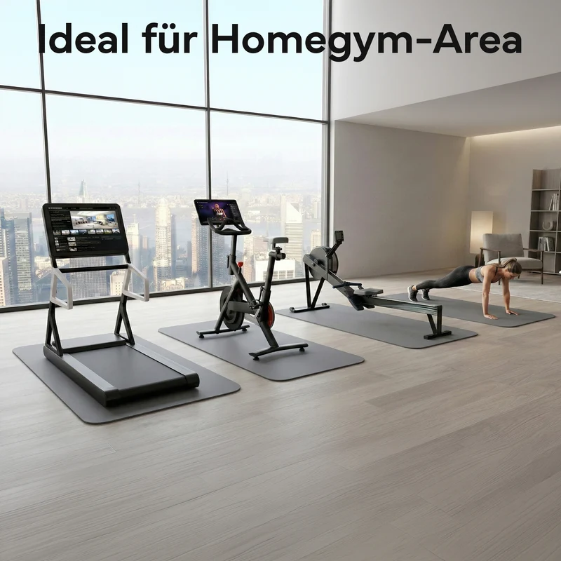 Laufbandmatte - Bodenschutz für Fitnessgeräte und Laufbänder XXL – Grau | B-Ware