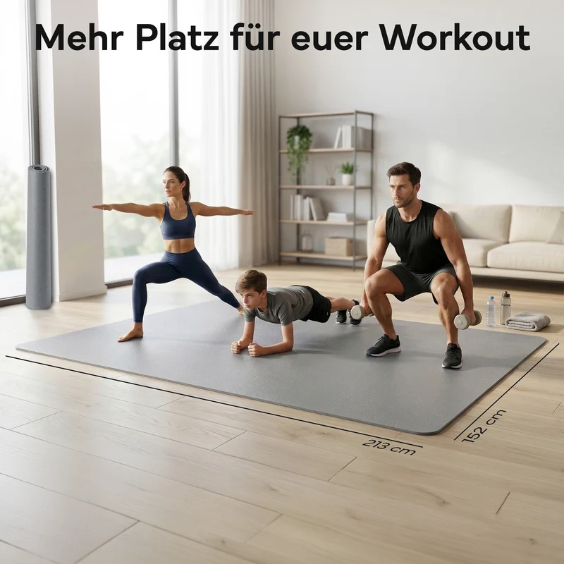 Laufbandmatte - Bodenschutz für Fitnessgeräte und Laufbänder XXL – Grau | B-Ware