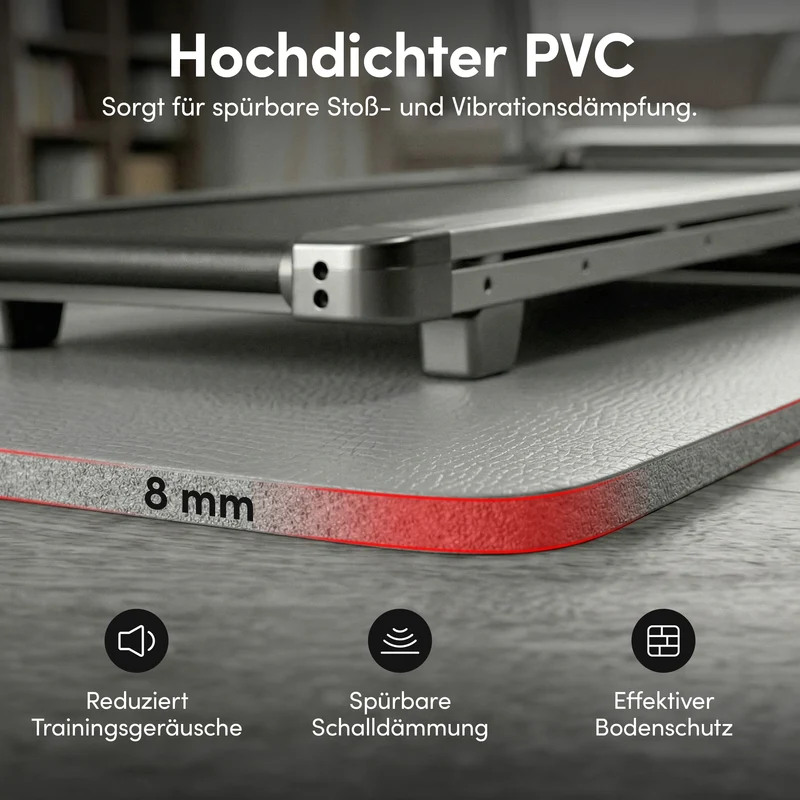 Laufbandmatte - Bodenschutz für Fitnessgeräte und Laufbänder XXL – Grau | B-Ware