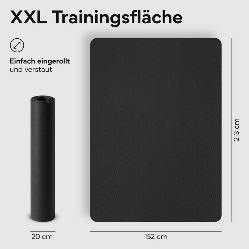 Laufbandmatte - Bodenschutz für Fitnessgeräte und Laufbänder XXL – Schwarz | B-Ware