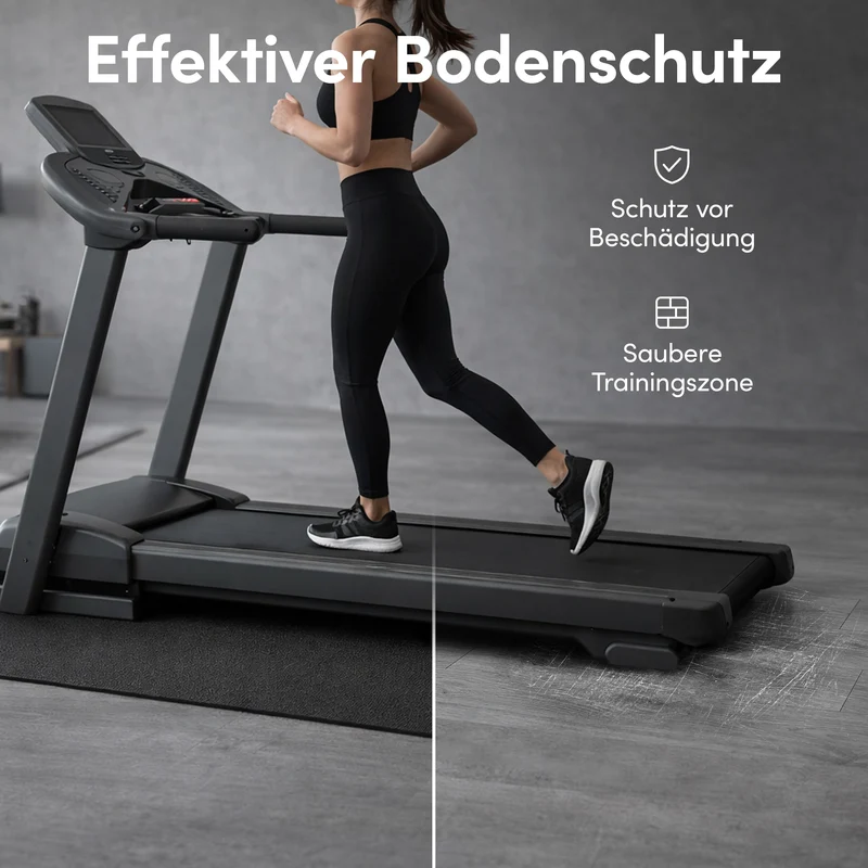 Laufbandmatte - Bodenschutz für Fitnessgeräte und Laufbänder XXL – Schwarz | B-Ware