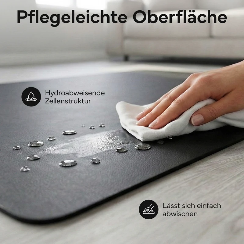 Laufbandmatte - Bodenschutz für Fitnessgeräte und Laufbänder XXL – Schwarz | B-Ware