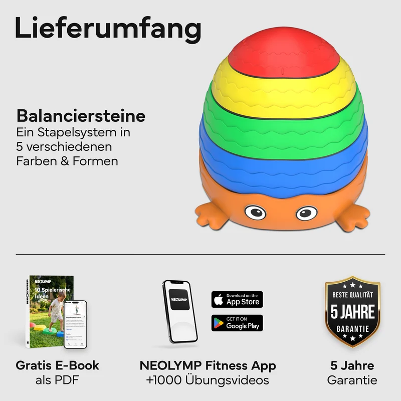 Balanciersteine für Kinder, 5er-Set stapelbar