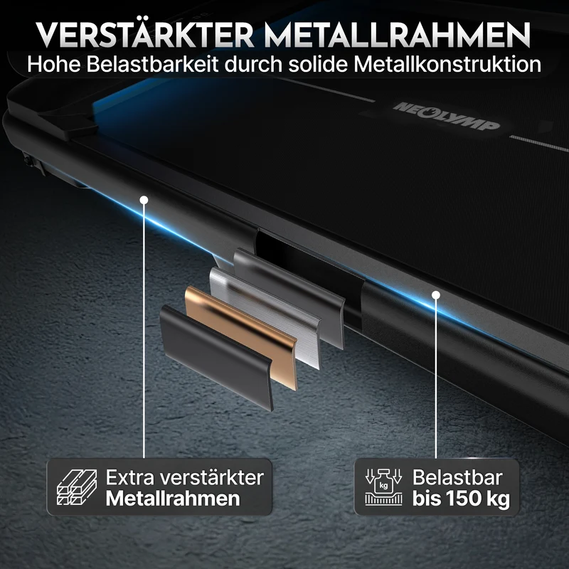 Premium Walking Pad bis 150 kg- mit bürstenlosem Motor, extra leise