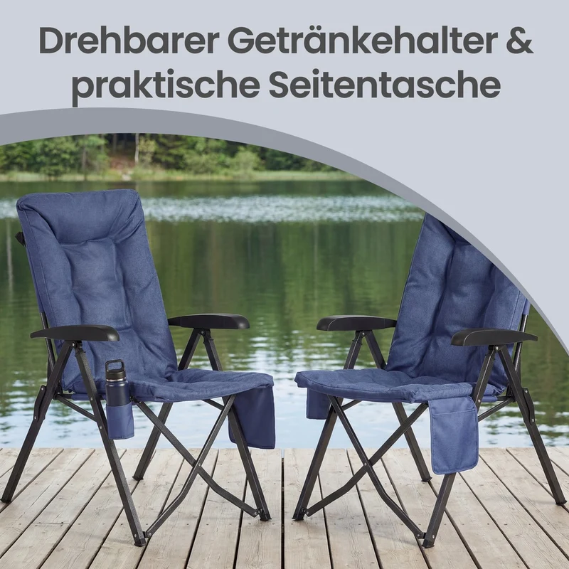 Faltbarer Campingstuhl mit 95°-150° Verstellbarer Rückenlehne