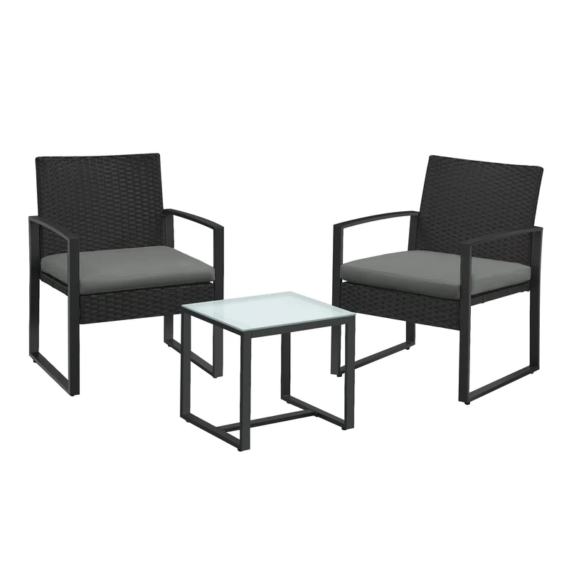 3er-Set Gartenmöbel-Set aus Polyrattan