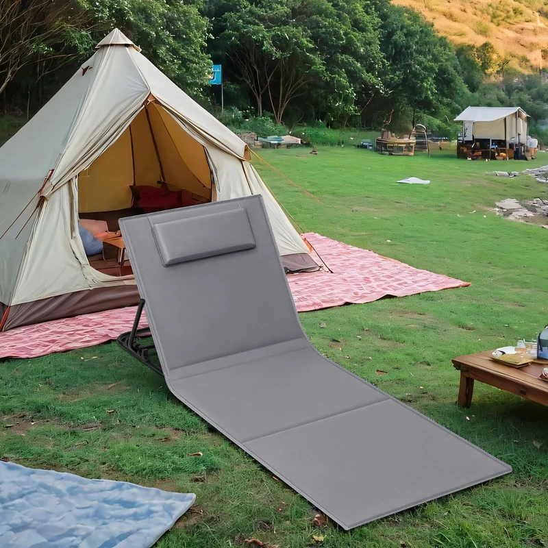 1er Set Strandliegen mit stufenlos Verstellbarer Rückenlehne