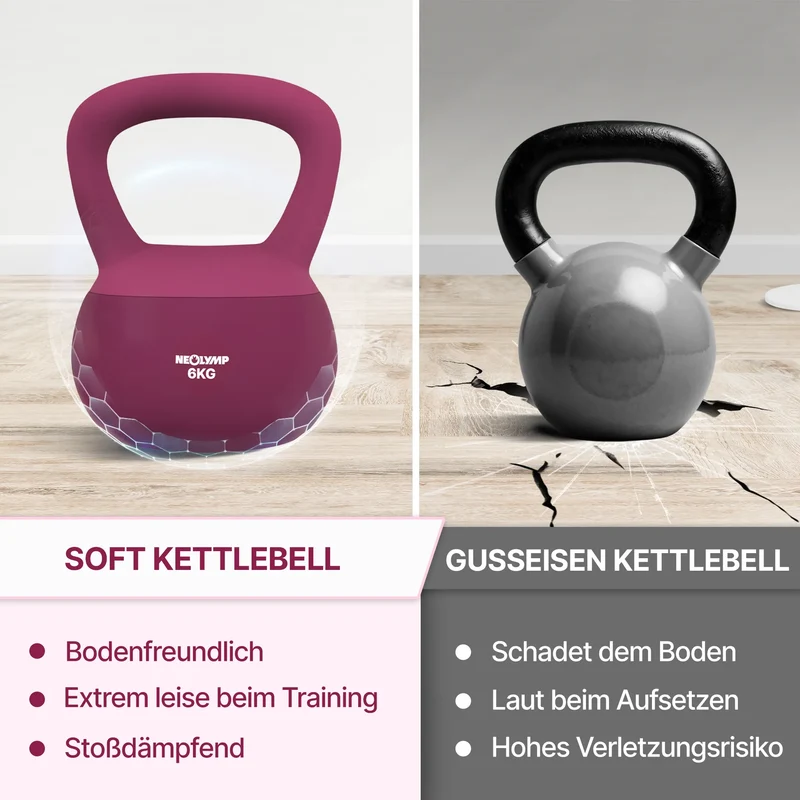 Soft Kettlebell - 2 kg bis 12 kg Trainingsgewichte – 6 kg / Berry | B-Ware