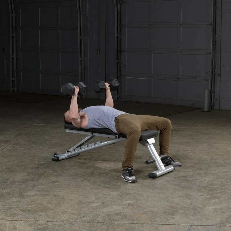 Body-Solid Commercial Folding Weight Bench, 7-Position Adjustable Incline/Decline