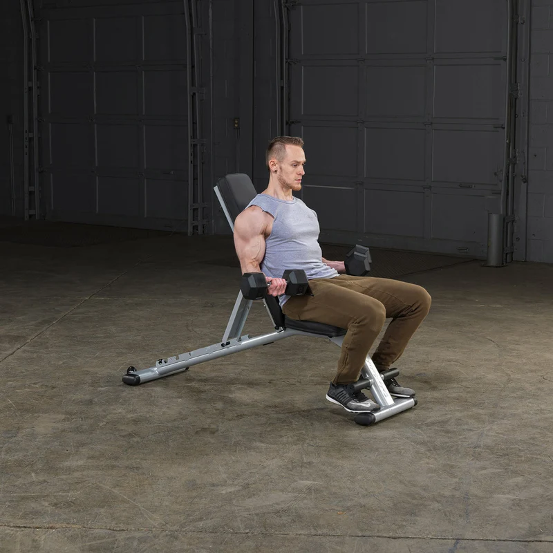 Body-Solid Commercial Folding Weight Bench, 7-Position Adjustable Incline/Decline