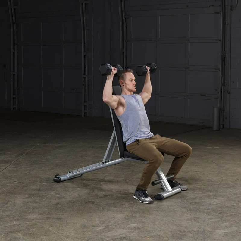 Body-Solid Commercial Folding Weight Bench, 7-Position Adjustable Incline/Decline