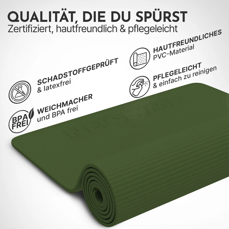 Premium Yogamatte – ideal für Yoga, Pilates & Gymnastik – Olivgrün | B-Ware