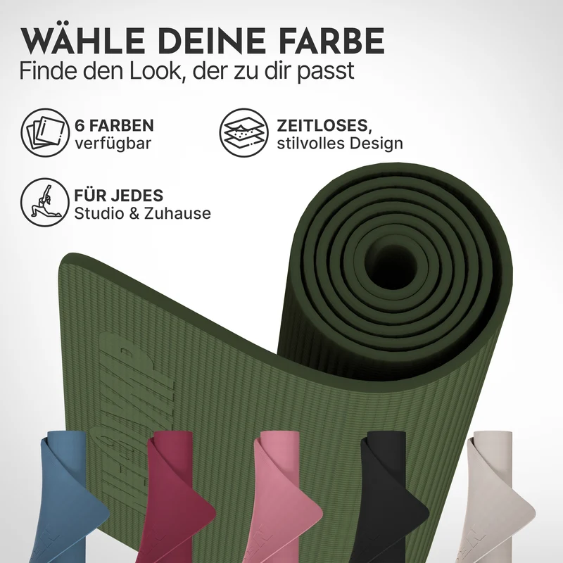Premium Yogamatte – ideal für Yoga, Pilates & Gymnastik – Olivgrün | B-Ware