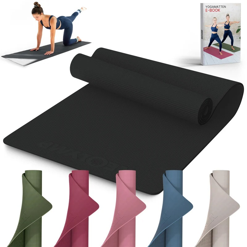 Premium Yogamatte – ideal für Yoga, Pilates & Gymnastik – Schwarz | B-Ware