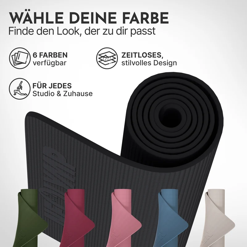 Premium Yogamatte – ideal für Yoga, Pilates & Gymnastik – Schwarz | B-Ware