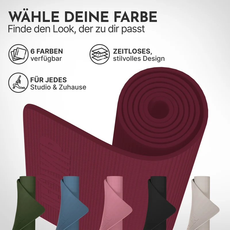 Premium Yogamatte – ideal für Yoga, Pilates & Gymnastik – Aubergine | B-Ware