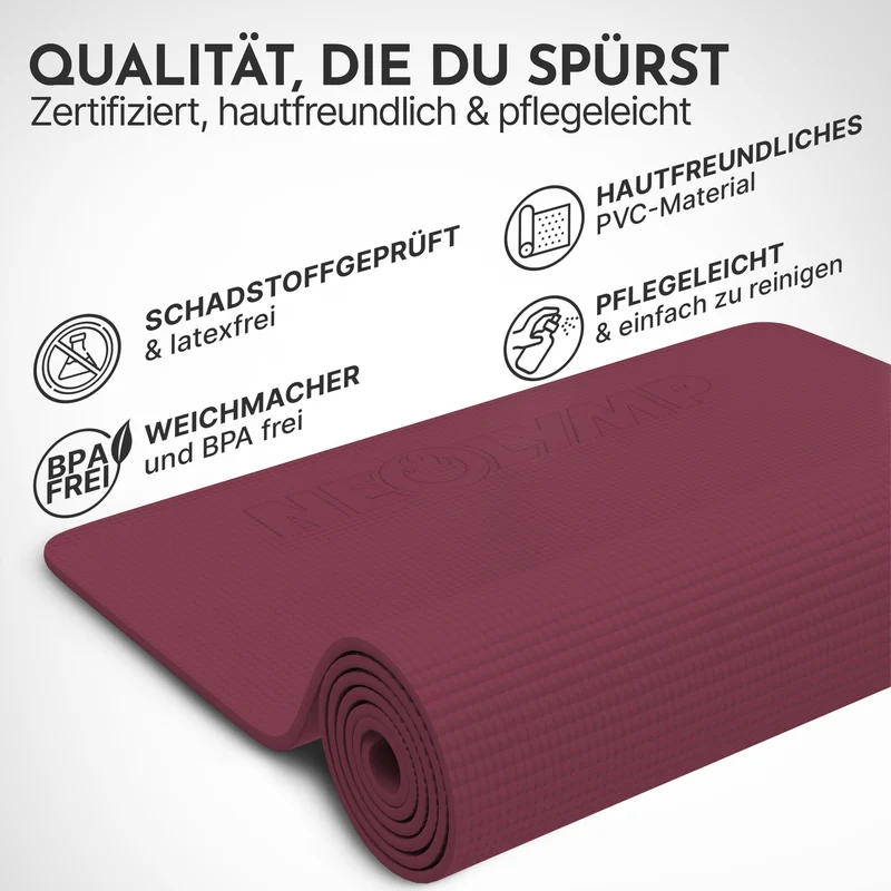 Premium Yogamatte – ideal für Yoga, Pilates & Gymnastik – Aubergine | B-Ware
