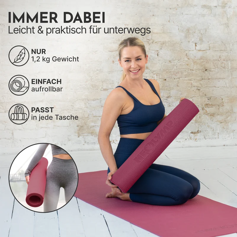 Premium Yogamatte – ideal für Yoga, Pilates & Gymnastik – Aubergine | B-Ware