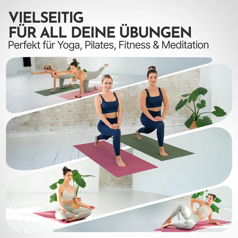 Premium Yogamatte – ideal für Yoga, Pilates & Gymnastik – Aubergine | B-Ware