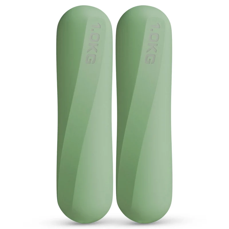 Pilateshanteln 2er Set aus hochwertigem Silikon, Matcha / 1 kg | B-Ware