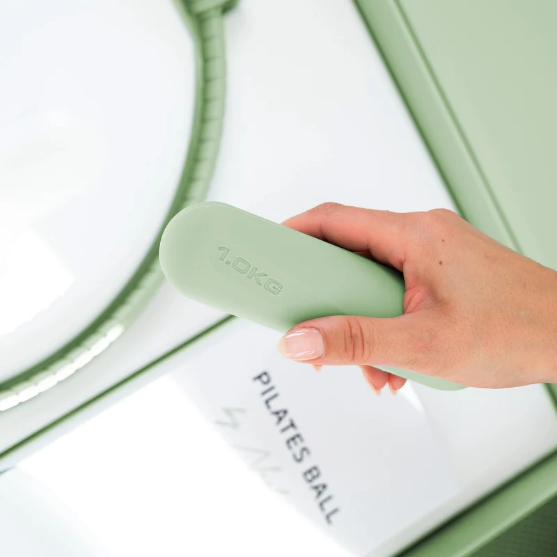Pilateshanteln 2er Set aus hochwertigem Silikon, Matcha / 1 kg | B-Ware