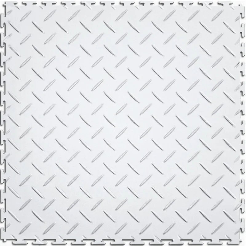 PVC Garage Floor Tiles - Interlocking Diamond Pattern, Durable 20.5-Inch Tiles