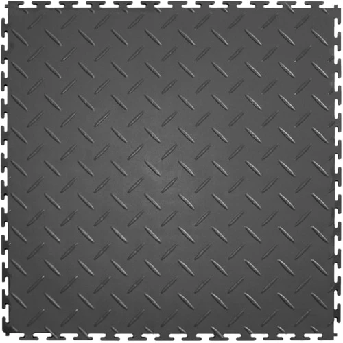 PVC Garage Floor Tiles - Interlocking Diamond Pattern, Durable 20.5-Inch Tiles