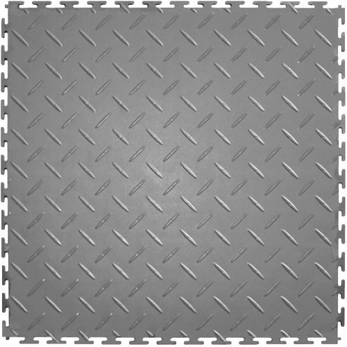 PVC Garage Floor Tiles - Interlocking Diamond Pattern, Durable 20.5-Inch Tiles