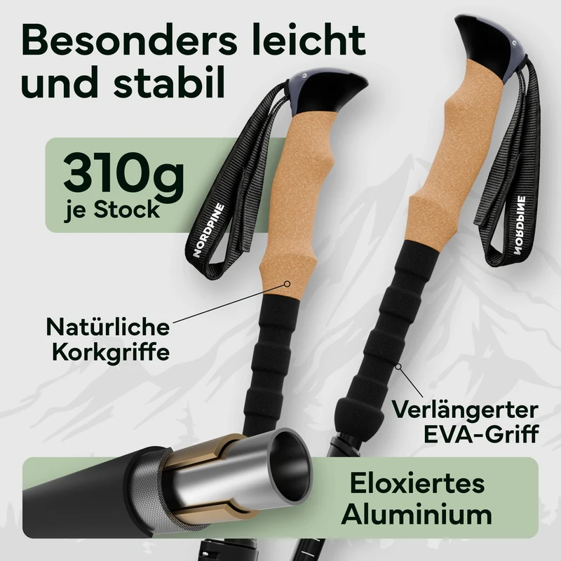 Faltbare Wanderstöcke aus Carbon / Aluminium