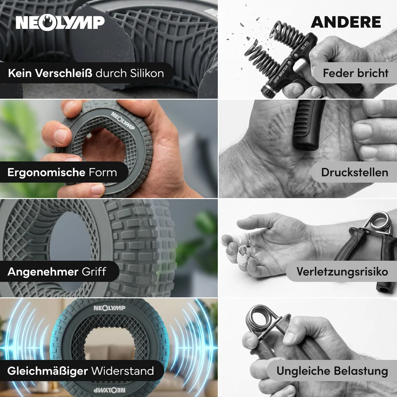 Handtrainer-Ringe aus Silikon | 3er-Set