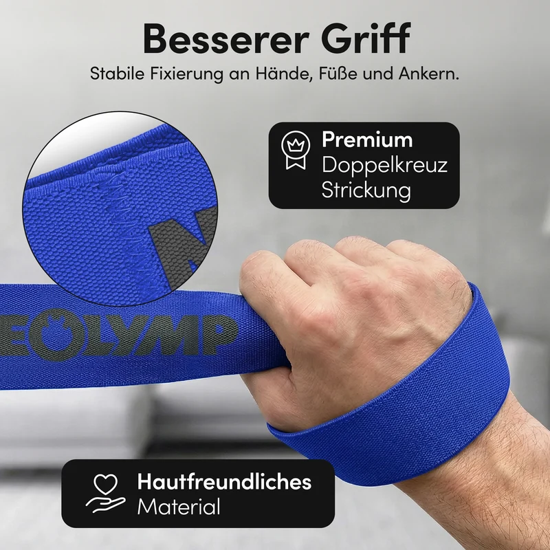 Resistance-Band aus Stoff – Stufe 4 (blau) (B‑Ware)