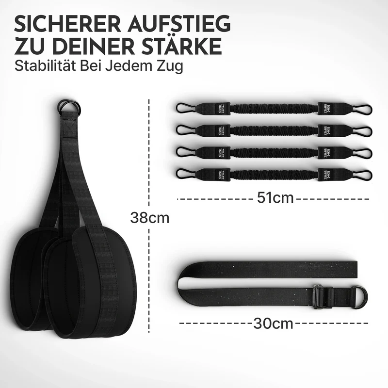 Klimmzughilfe - mit Fußschlaufen und 4-Bänder-System
