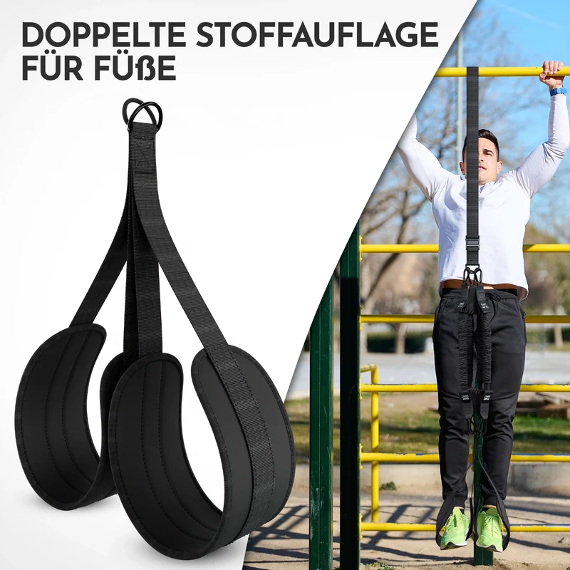 Klimmzughilfe - mit Fußschlaufen und 4-Bänder-System